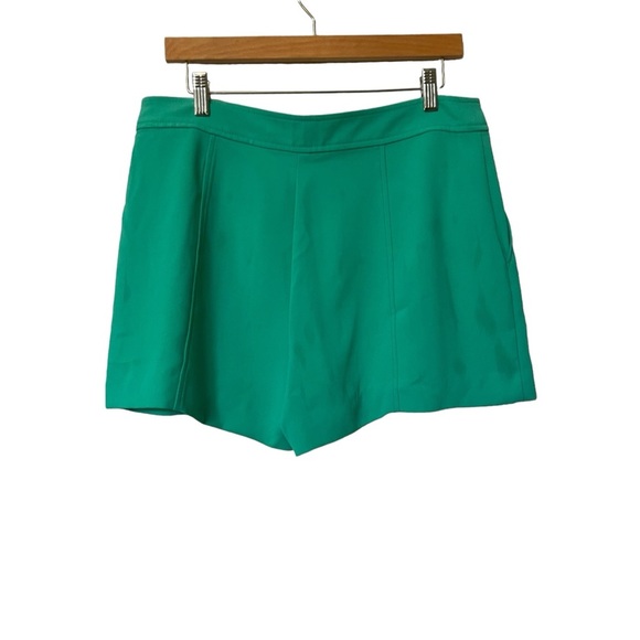 Trina Turk Turquoise Side Zipper Mini Shorts A23 - Picture 1 of 5